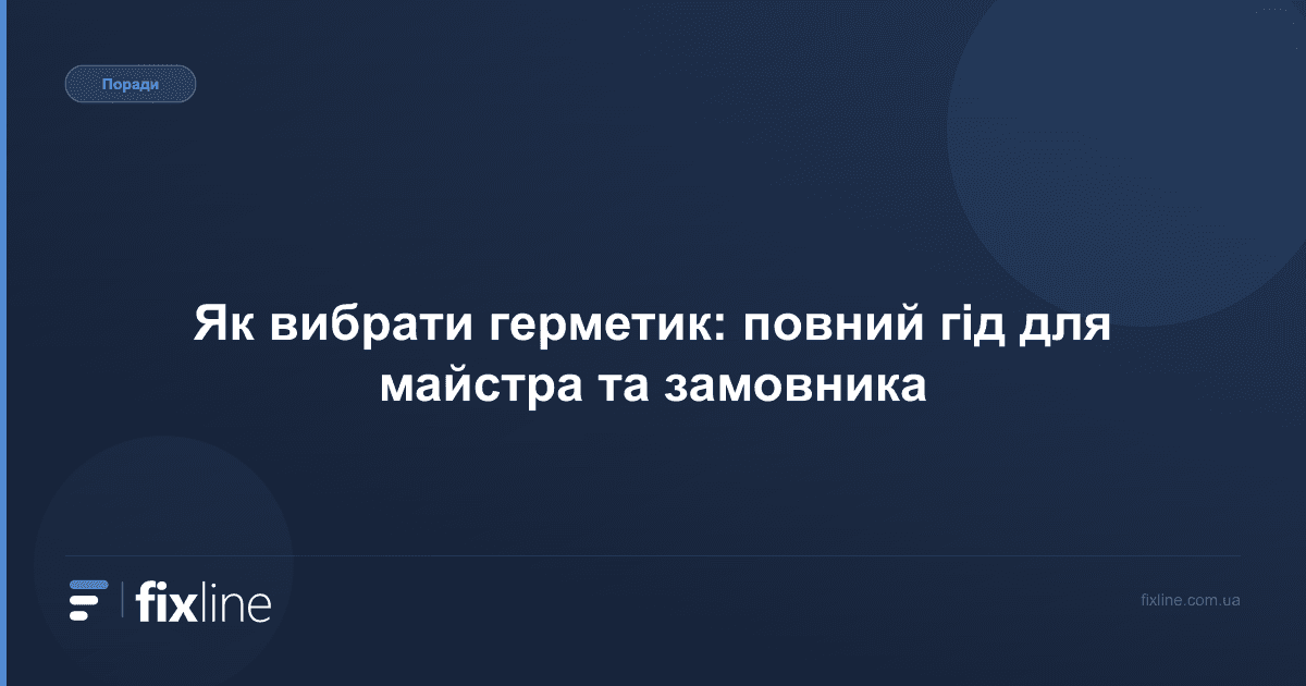 Як вибрати герметик: повний гід для майстра та замовника