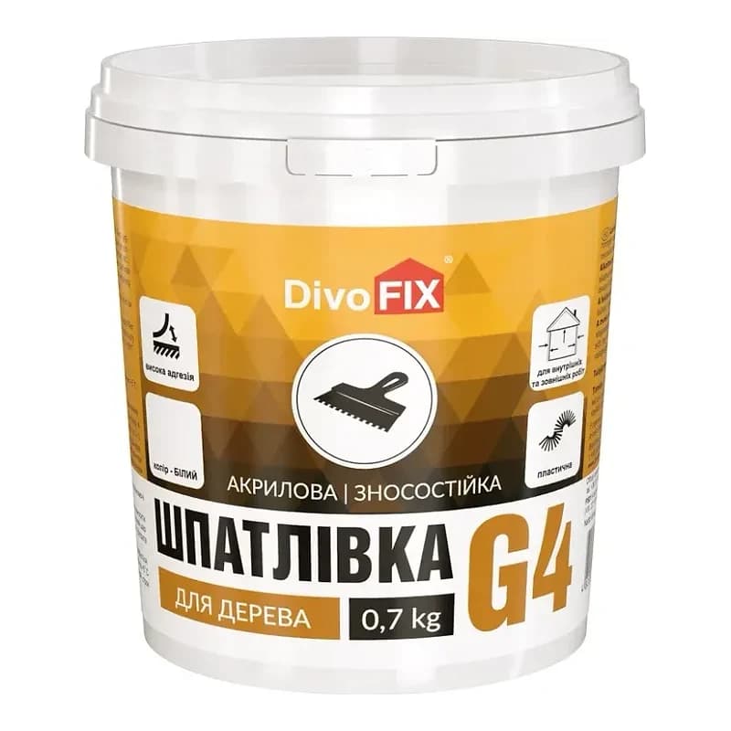Шпатлівка Дивоцвіт G4 для дерева, 700 г 0,7 кг