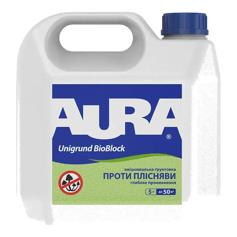 Aura Unigrund BioBlock — Антицвілева ґрунтовка, 5 л