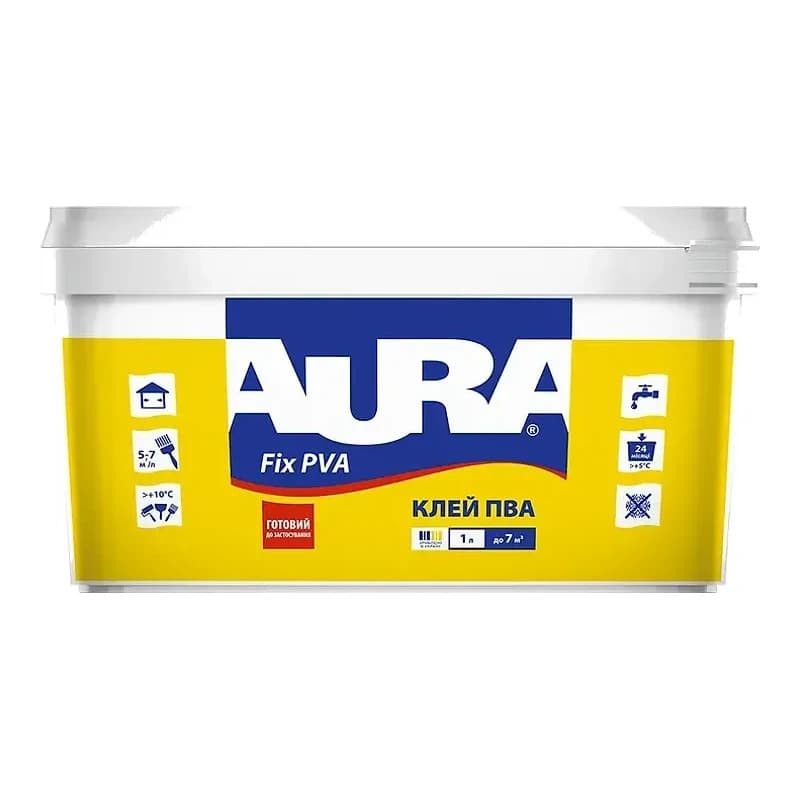 Aura Fix PVA — Клей ПВА будівельний, 1 л
