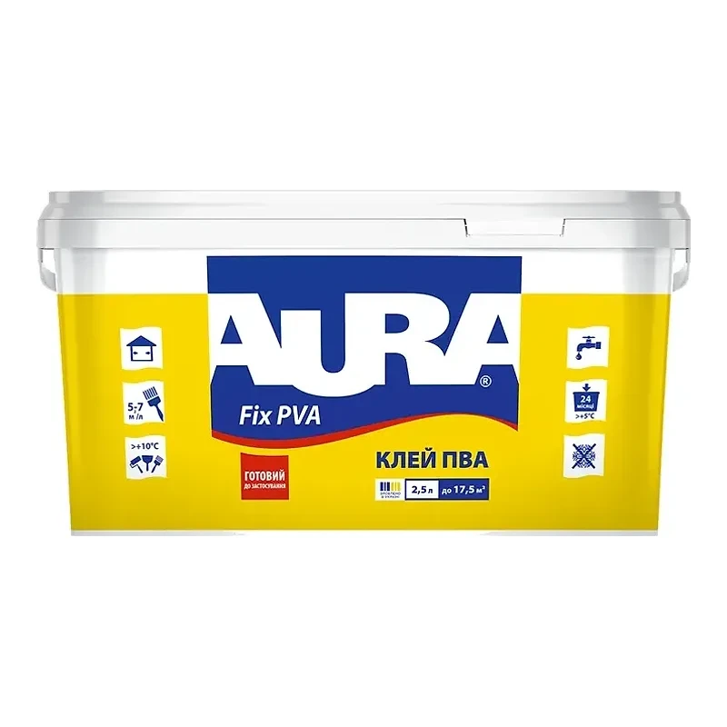 Aura Fix PVA — Клей ПВА будівельний, 2,5 л