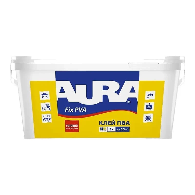 Aura Fix PVA — Клей ПВА будівельний, 10 л