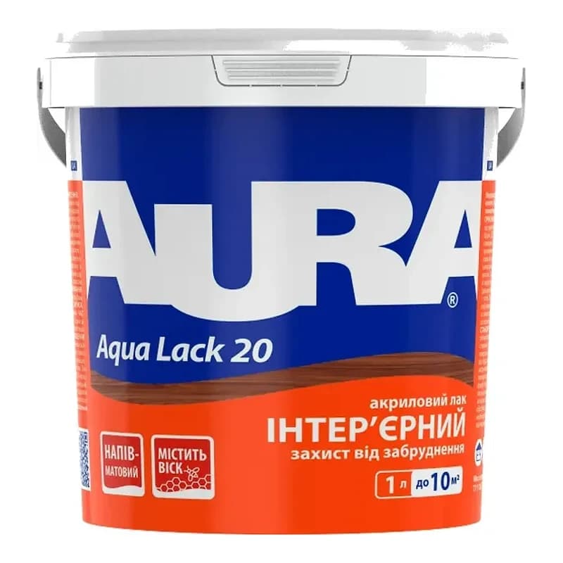 Aura Aqua Lack 20 — Интерьерный акриловый лак, 1 л