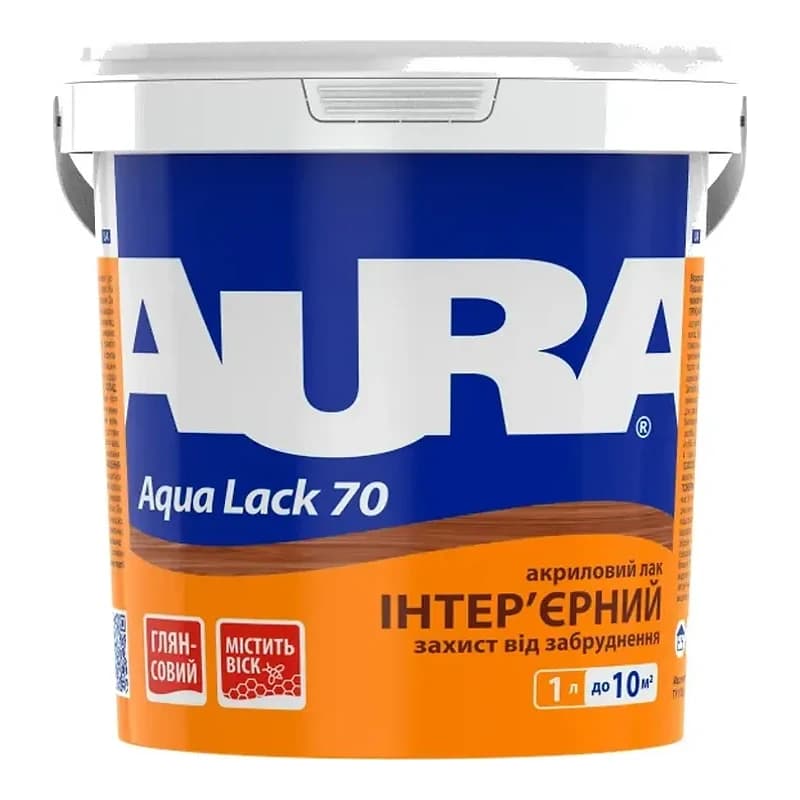 Aura Aqua Lack 70 — Інтер'єрний акриловий лак, 1 л