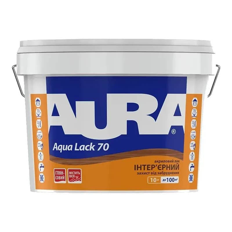 Aura Aqua Lack 70 — Інтер'єрний акриловий лак, 10 л