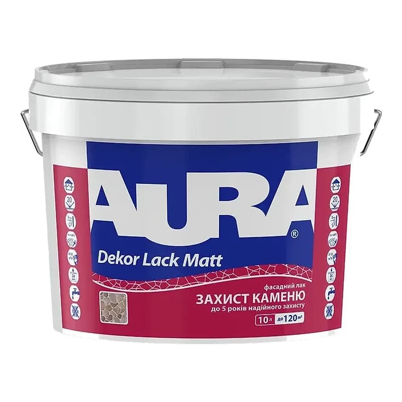 Aura Dekor Lack Matt — Фасадний лак для каменю напівматовий, 10 л