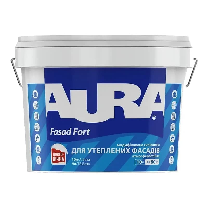 Aura Fasad Fort — Силіконова фасадна фарба матова, 2,5 л