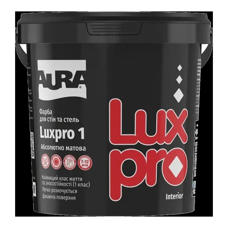 Aura Luxpro 1 — Абсолютно матова стійка до миття фарба, 0,95 л