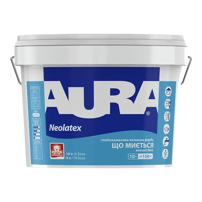 Aura Neolatex — Зносостійка глибокоматова фарба для стін та стель, 10 л