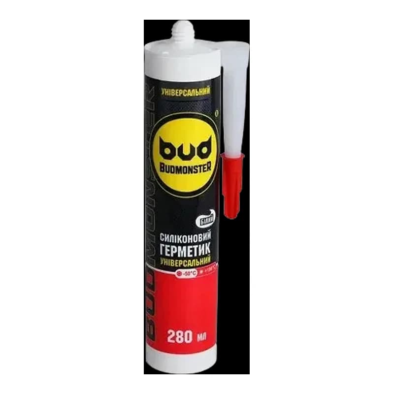 Герметик силіконовий Budmonster універсальний, 280 мл, білий 0,28 л