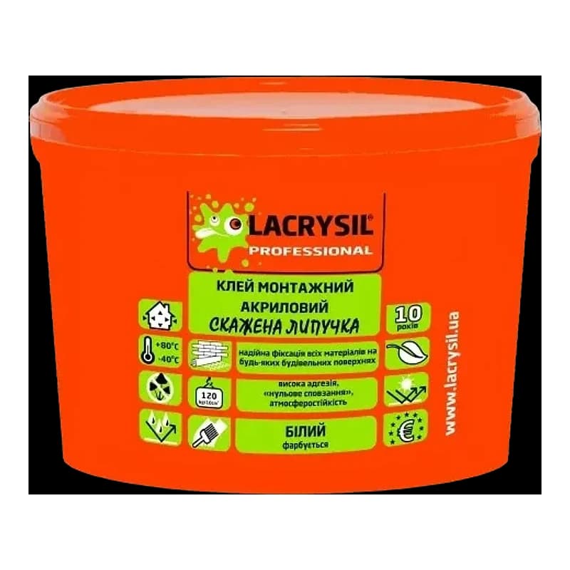 Клей універсальний Lacrysil Скажена липучка акриловий білий 1,2 кг