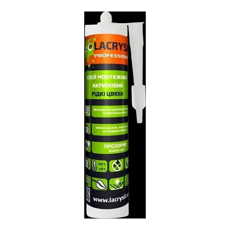 Клей монтажний акриловий Lacrysil Рідкі цвяхи прозорий 0,28 кг 280 г