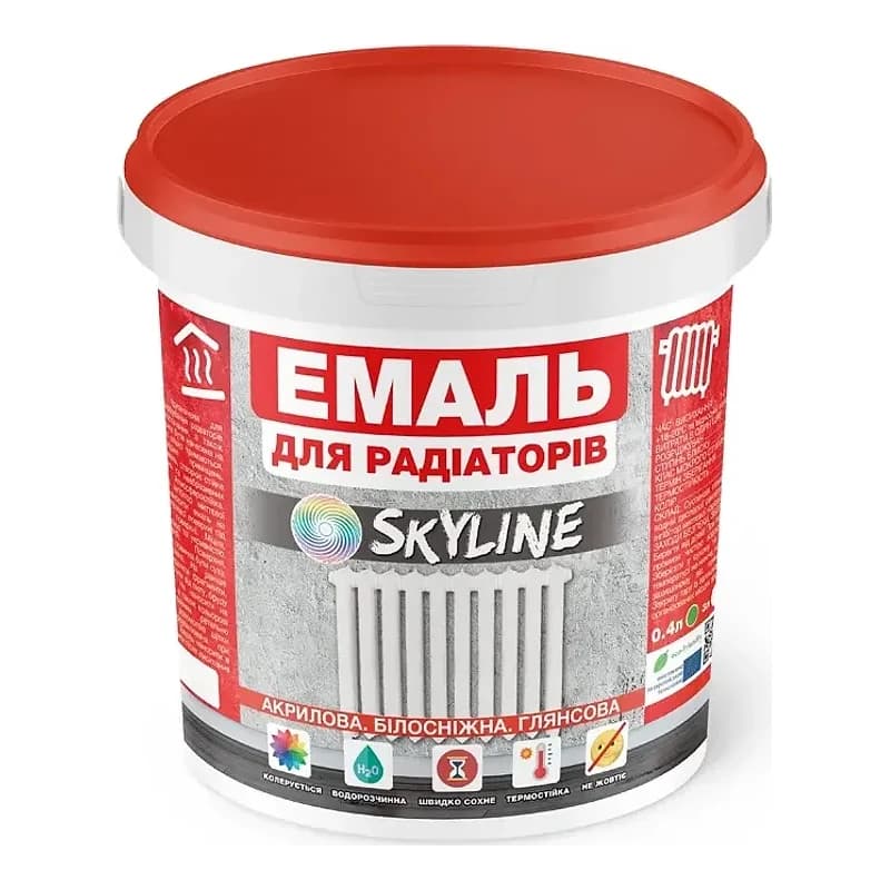 Эмаль акриловая SKYLINE для радиаторов, глянцевая 0,4 л
