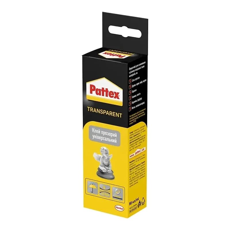 Клей Pattex Transparent, прозорий універсальний, 50 г