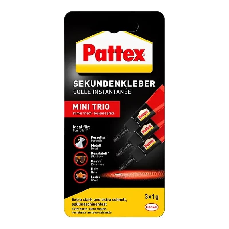 Клей Pattex Супер міні тріо рідкий, 3х1 г