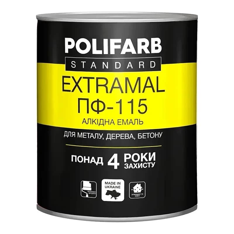 Емаль Polifarb ExtraMal ПФ-115 коричнево-шоколадна, 0,9 кг