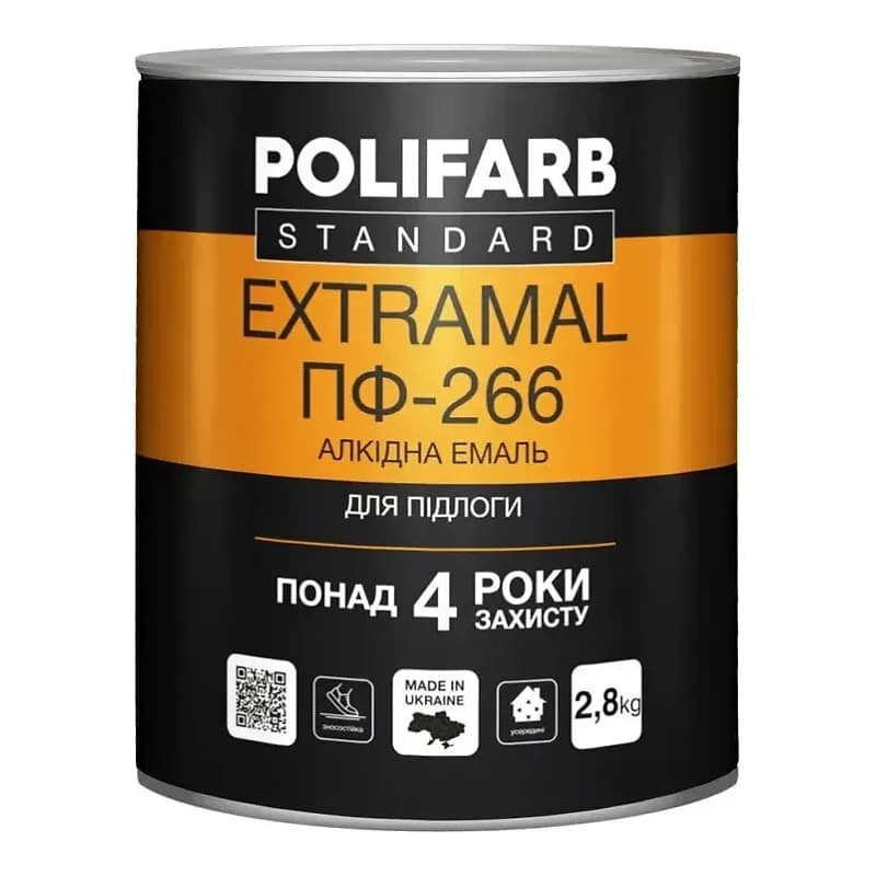 Емаль Polifarb ExtraMal ПФ-266 червоно-коричнева, 0,9 кг