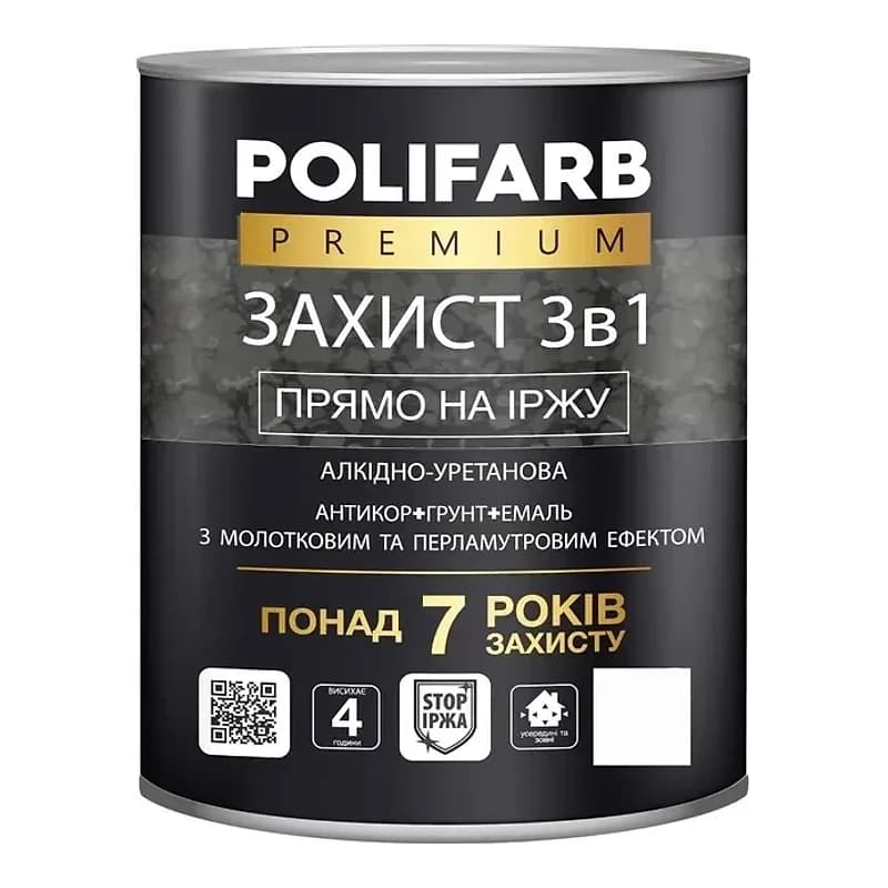 Захист 3 в 1 Polifarb, з молотковим та перламутровим ефектом, антрацит, 0,7 кг