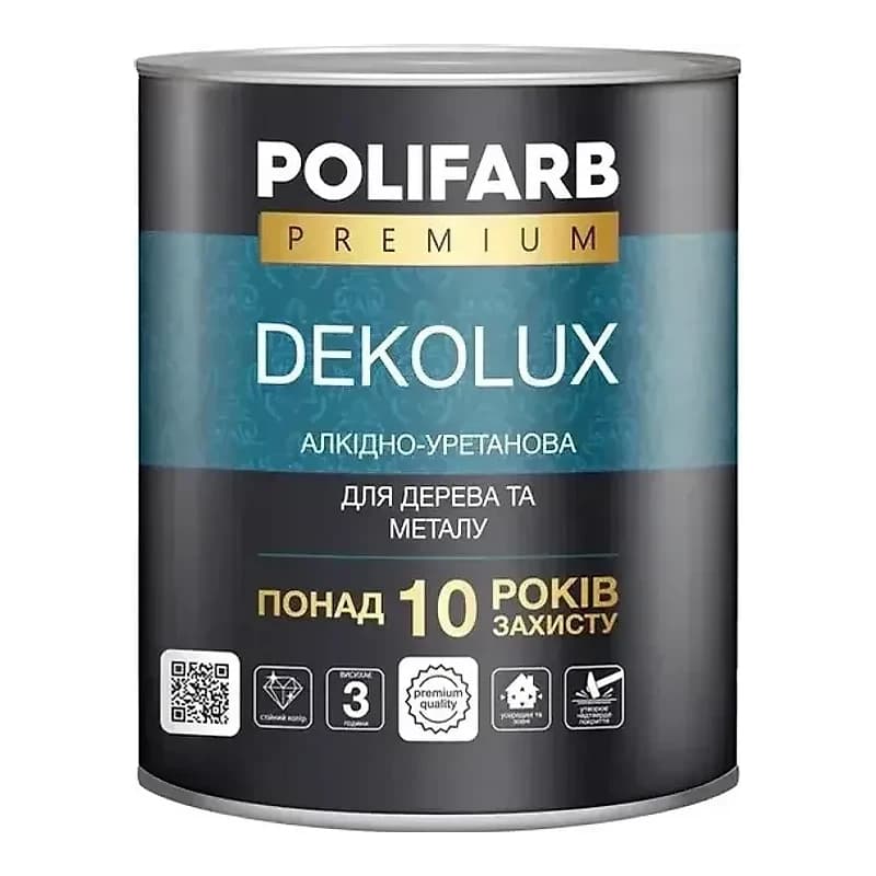 Емаль Polifarb Dekolux біла, 0,7 кг