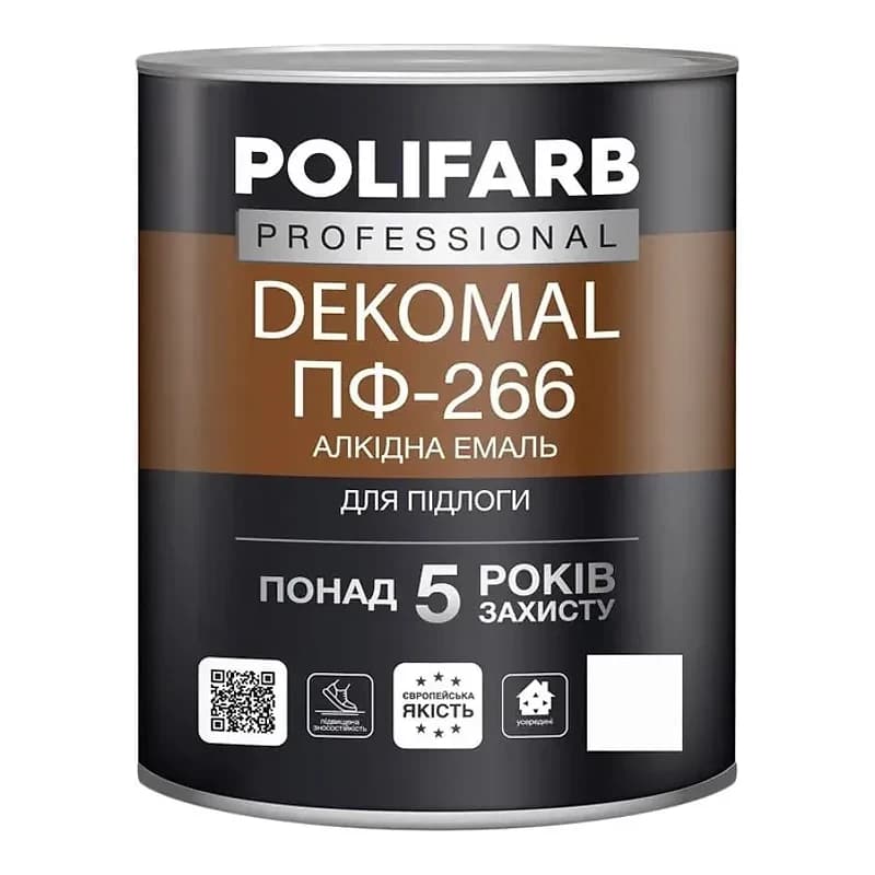 Емаль Polifarb DekoMal ПФ-266 жовто-коричнева, 0,9 кг