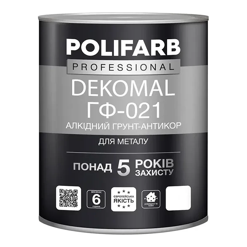 Грунт Polifarb DekoMal ГФ-021 білий, 0,9 кг